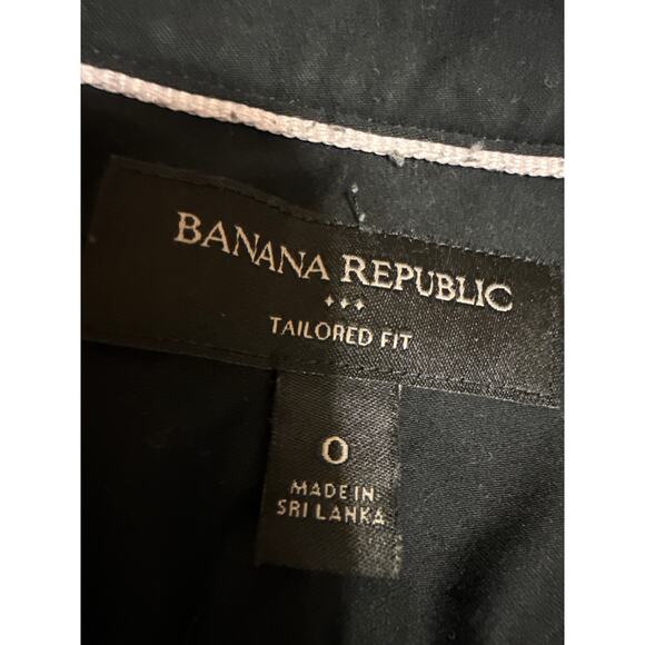 Banana Republic Women's Black Tailored Fit Button Down Long Sleeve Shirt Top 0 - Picture 3 of 4